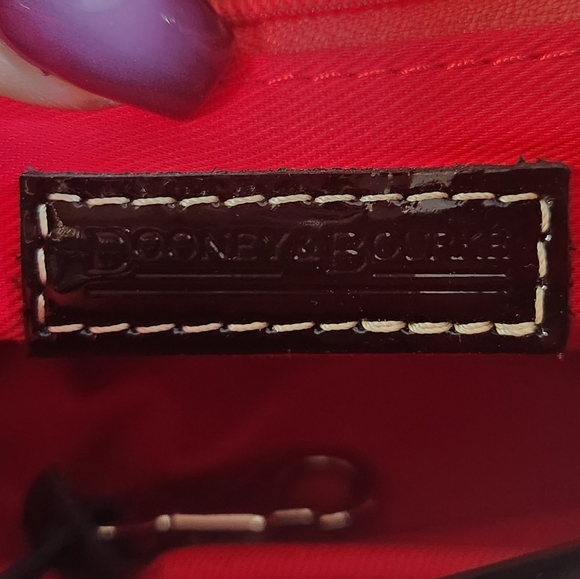 Dooney & Bourke Patent Leather Red Mini Top Zip Bag - Picture 11 of 16